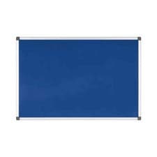 Image of Bi-Office Aluminium Trim Felt Notice Board 900x600mm Blue FA0343170