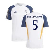 Image of Men's Football Training Shirt White Bellingham 5 Real Madrid 2023-2024 T-Shirt