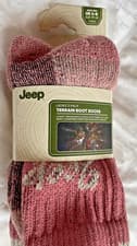 Image of Jeep Ladies Full Cushion Boot Socks 3pk Size 4-8 UK Black/Grey/White UK Seller