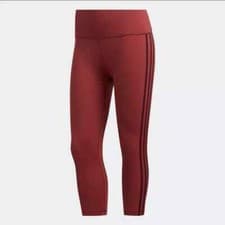 Image of adidas Womens ‘Believe This 3S’ ¾ Leggings Sport Gym Running - Red/Maroon