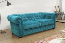 Image of SOFALICIOUS Imperial Chesterfield 2 Seater Sofa Bed Fabric  