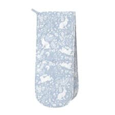 Image of William Morris Inspired Forest Life Light Blue Double Oven Glove