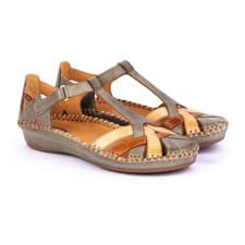 Image of Pikolinos Women's P. Vallarta 655-0732C5 Leather Sandals Sage Green