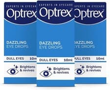 Image of Optrex Dazzling Eye Drops for Dull Eyes 10ml x 3 - Brightens and Revives Eyes