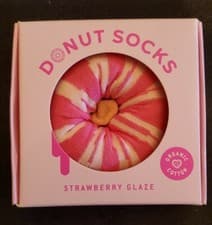 Image of YES STUDIO DOUGHNUT FOOD SOCKS PAIR PINK DONUT SPRINKLES ORGANIC COTTON OSFM