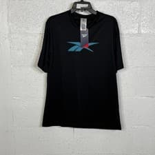 Image of Reebok Men's Vector Performance Short Sleeve Logo Graphic T-Shirt, Black/blue M