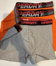 Image of Superdry Mens 3 Pack Boxer Shorts Mid Length Underwear Triple Pack Size M