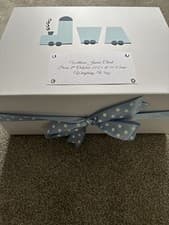 Image of Personalised memory Box New Baby Keepsake Box Baby Shower Christening Gift