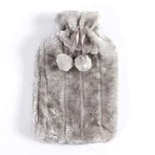 Image of Hot Water Bottle With Cover Fleece Luxury Soft Fluffy 2L Large Rubber Faux Fur