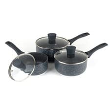 Image of Russell Hobbs Saucepan Set 3 Piece 16/18/20cm Nightfall Stone NonStick PFOA Free