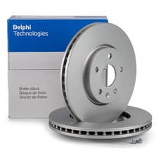 Image of OEM Delphi Front Coated Brake Disc Set for Chevrolet MG Saab Vauxhall BG4189C