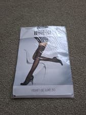 Image of Wolford Black Pearl Stay-Up Tights Small New