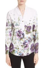 Image of TED BAKER Entangled Enchantment floral print shirt blouse top dressy work 4 14 L