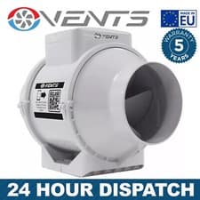 Image of VENTS 100mm Inline Extractor Fan Loft Mounted Duct Ventilation Bathroom Kitchen