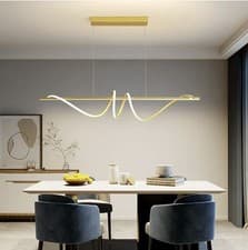 Image of 120CM Modern Golden Pendant LED Light With Remote 3000/6000K Gold Spiral Chandel