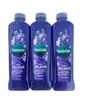 Image of RADOX FEEL RELAXED, MINERALS HERBS, LAVENDER & WATERLILY BATH SOAK 3x500ml