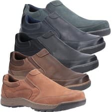Image of Mens Hush Puppies Jasper Casual Slip On Smart Leather Shoes Sizes 6 to 15