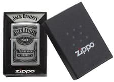 Image of Genuine HI POLISH ZIPPO Lighter 250JD JACK DANIELS WHISKEY CHROME EMBLEM BNIB