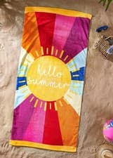 Image of Catherine Lansfield Hello Summer Cotton Beach Towel