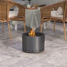 Image of Outsunny Round Metal Smokeless Fire Pit 842-325V00CG - Dark Grey