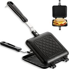 Image of ZOOFOX Sandwich Maker, Grilled Sandwich & Panini Maker Pan with Non-Stick Plates