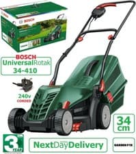 Image of new BOSCH UniversalROTAK 34-410 Corded Push Mower 06008A6470 4053423321852 ZTM