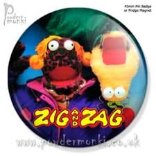 Image of ZIG & ZAG ~ Retro 1980s 1990s Kids TV [45mm BADGE/MAGNET]