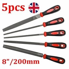 Image of 5x 8" 200mm Soft Grip Various Engineers Metal File Set Heavy Duty Kit Tools UK