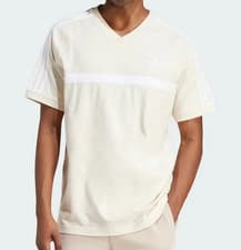 Image of adidas mens Panel T-Shirt Beige/Cream 100% Cotton UK Size XL IU0206 BNWT RRP £30