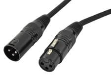Image of DMX Lead 3 Pin XLR Lengths 0.5-30M Black Cable & Plugs