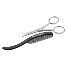 Image of Tweezerman G.E.A.R. Moustache Scissors & Comb Black - Precision Facial Hair Trim