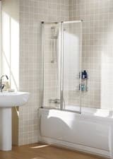Image of LAKES Fully Framed Double Panel Bath Screen Silver SS75S