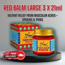 Image of Red Tiger Balm 21ml , Pack Of 3, Muscle Aches, Joints Sprains & Pains Relief