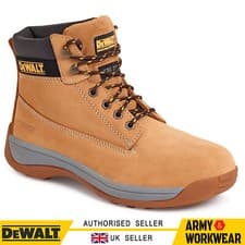 Image of DeWalt Work Boots Safety Steel Toe Lace Up Hiker Nubuck Leather Shoes Honey