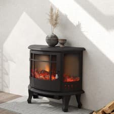 Image of Black Electric Fire 50/30 Inch Insert Wall Mounted Fireplace LED Log Flame Light