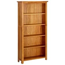 Image of WALPLUS 5-Tier Bookcase 70x22x140 cm Solid Oak Wood