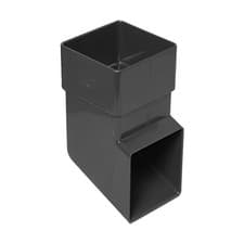 Image of FLOPLAST 65mm Square Downpipe Shoe - Black - PACK OF 2 - FREE Next-Day Delivery