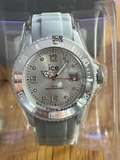 Image of ICE-WATCH 'SILI SILVER BIG' (SI.SR.B.S.09) - UNISEX ADULT SILICONE WATCH - NEW