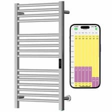 Image of SolAire Stainless Steel Dry Wifi Electric Towel Warmer + Timer, Chrome