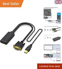 Image of Compact VGA to HDMI Converter with Built-in USB Audio - Ideal for Presentations