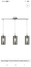 Image of 3-Light Bar Pendant Ceiling Light – Modern Clear Glass Double Shades