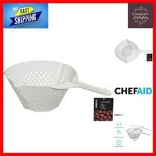 Image of 23cm Plastic Colander with Dual Pouring Lips and Handle, Lightweight, Durable...
