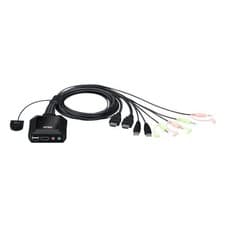Image of ATEN 2-Port USB 4K HDMI Cable KVM Switch with Remote Port Selector