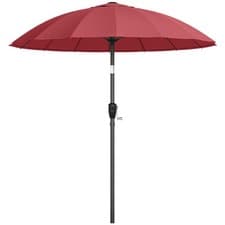 Image of Outsunny 2m Shanghai Garden Parasol Umbrella, Outdoor Sun Shade, Wine Red