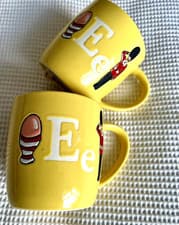 Image of Cath Kidston MUGS X2 Alphabet ‘E’ YELLOW **BN**