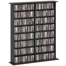 Image of HOMCOM CD Storage Unit DVD Tower Blu-ray Storage Shelf for Office, Black