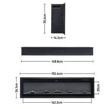 Image of LED Fireplace Media Wall Fire Wall Mounted Standing Electric Heater 40/50/60 in.