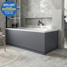 Image of Modern Bathroom 1700 Front & 700 End Bath Panel Pack 18mm MDF Grey Gloss Plinth