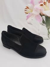 Image of GEOX Women Fur Leather Black Loafer Flat Shoes UK 5( 4.5) RRP £105