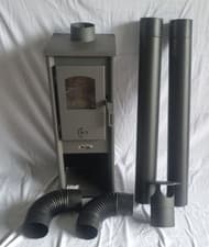 Image of Freestanding Stove Fire 6.1 kW with Black Flue Pipes & Bends